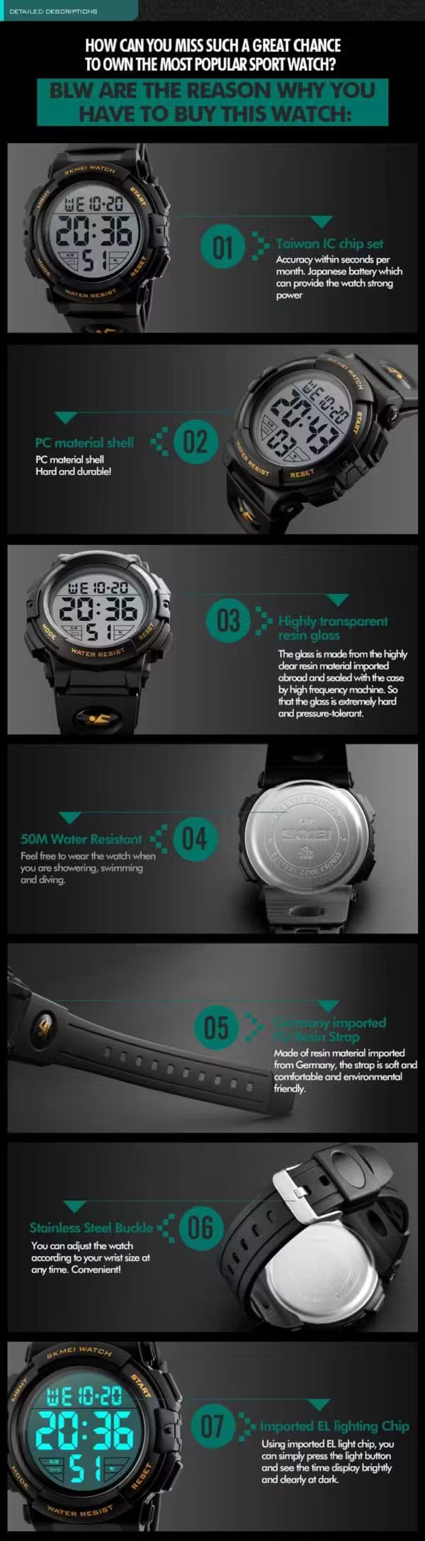 SKMEI Kids Digital Silicone Strap Watch (1266 )