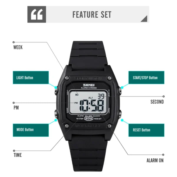 ساعة سكمي الرقمية للأطفال بسوار من السيليكون (1614)