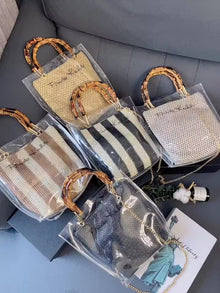 Sac bandoulière transparent à poignée ondulée pour femme (EGB202)