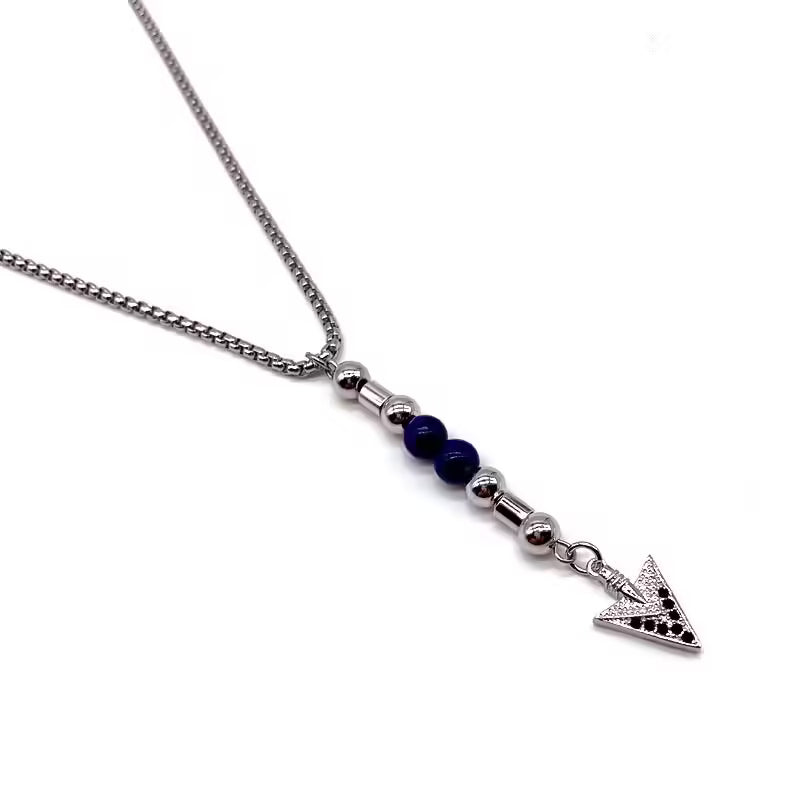 Collier unisexe avec petit pendentif flèche (EGN046)