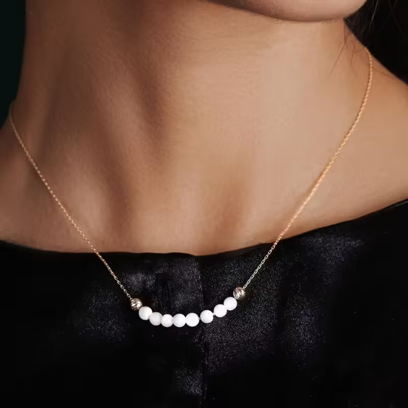 Small Pearl Women Stainless steel Necklace(EGN027)