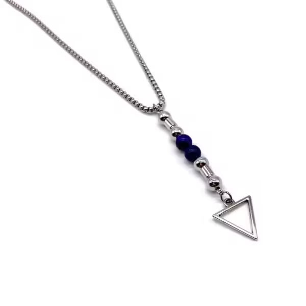 Collier unisexe avec petit pendentif triangle (EGN060)