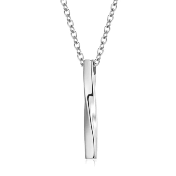 spiral 3d rectangle pendant unisex stainless steel necklace egn063 gallery img 3