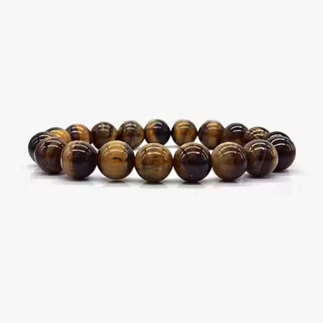 Square Shape 10mm Brown Beads Men Bracelet (EGBT129)
