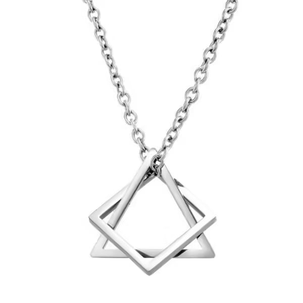 Collier homme carré x triangle en acier (EGN112)