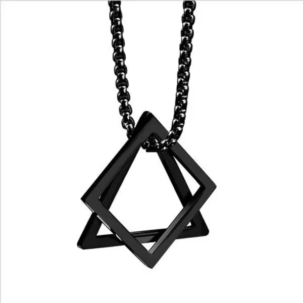 Collier homme carré x triangle en acier (EGN112)