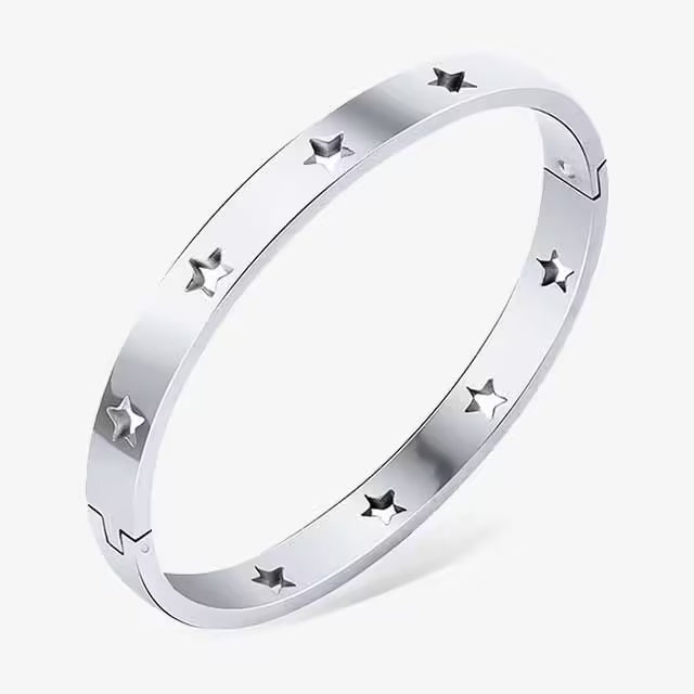 سوار نسائي من الفولاذ المقاوم للصدأ على شكل نجوم (EGBT326)