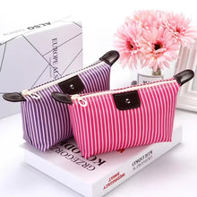 Striped Dumpling Candy Color Cosmetic Bag