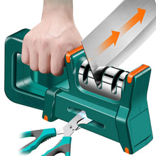 Aiguiseur de couteaux multifonctionnel 4-en-1 – Aiguiseur de couteaux de cuisine manuel professionnel avec poignée ergonomique et base antidérapante