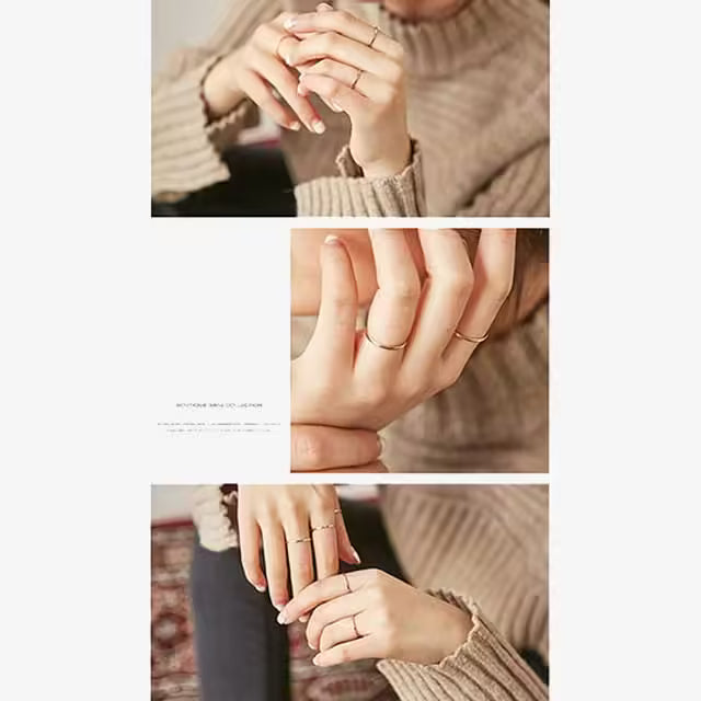 Bague unisexe fine en acier inoxydable (EGR038)