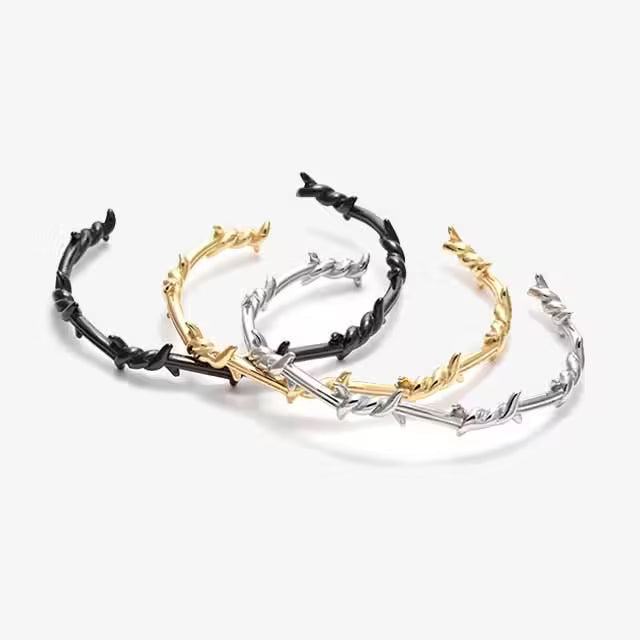 Thorns Wire Unisex Bangle Bracelet (EGBT352)
