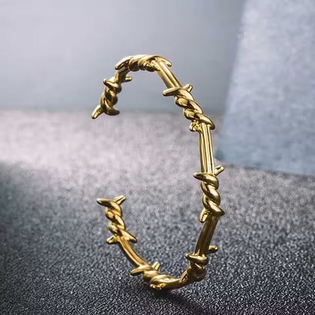 Thorns Wire Unisex Bangle Bracelet (EGBT352)