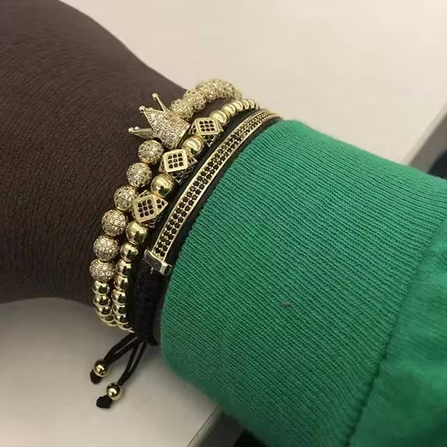 مجموعة من ثلاث قطع من أساور شامبالا قابلة للتعديل (EGBT204)