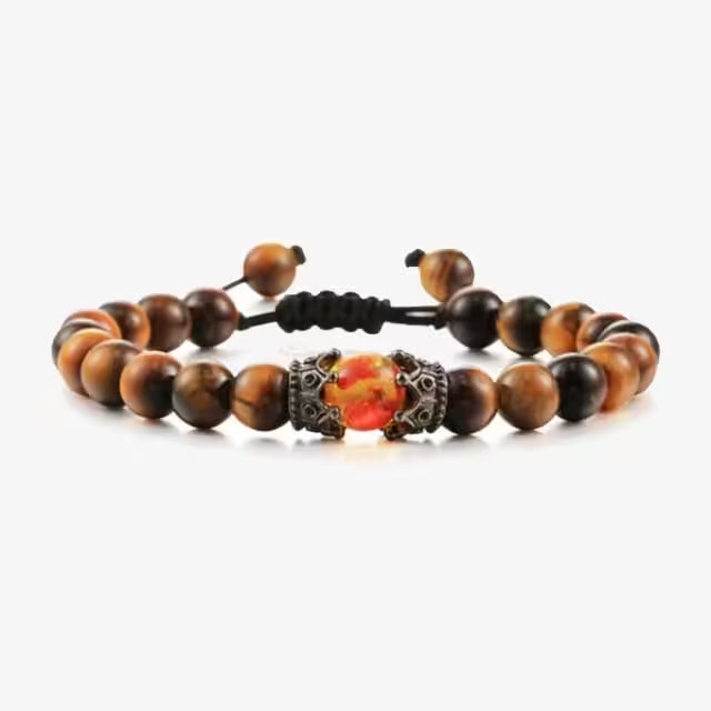 Bracelet ajustable Tiger Eye Shamballa (EGBT284)