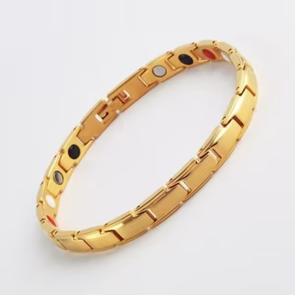 Bracelet en acier titane à blocs magnétiques et germanium (EGBT357)