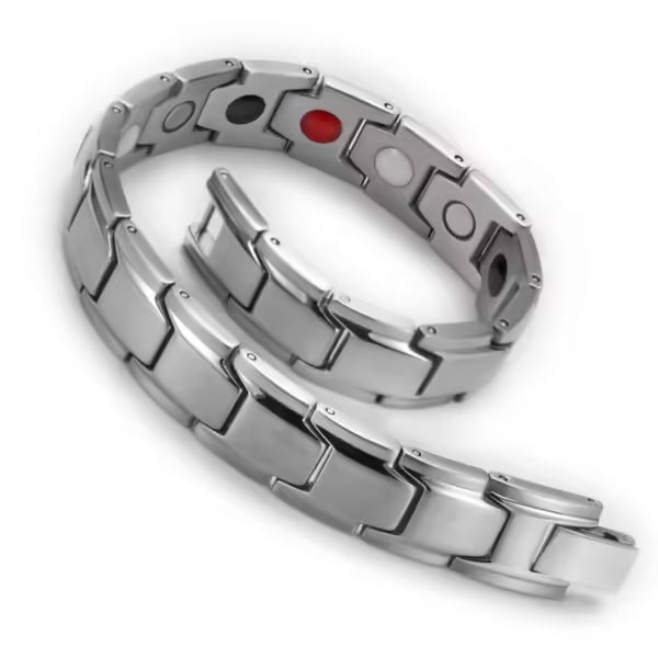 Bracelet en acier titane à blocs magnétiques et germanium (EGBT357)