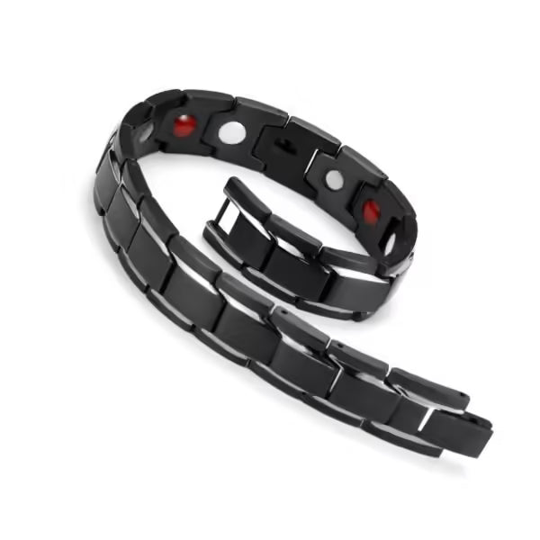 Bracelet en acier titane à blocs magnétiques et germanium (EGBT357)