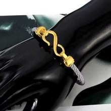 Titanium Steel Wire Cuff Women Bracelet Bangle (EGBT327)