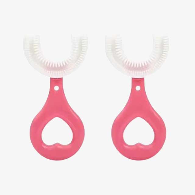 360° U-Shaped Children’s Toothbrush – Soft Silicone Teether Brush for Kids’ Oral Care & Teeth Cleaning