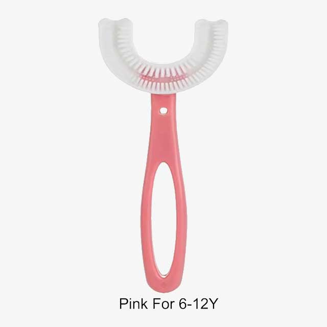 360° U-Shaped Children’s Toothbrush – Soft Silicone Teether Brush for Kids’ Oral Care & Teeth Cleaning