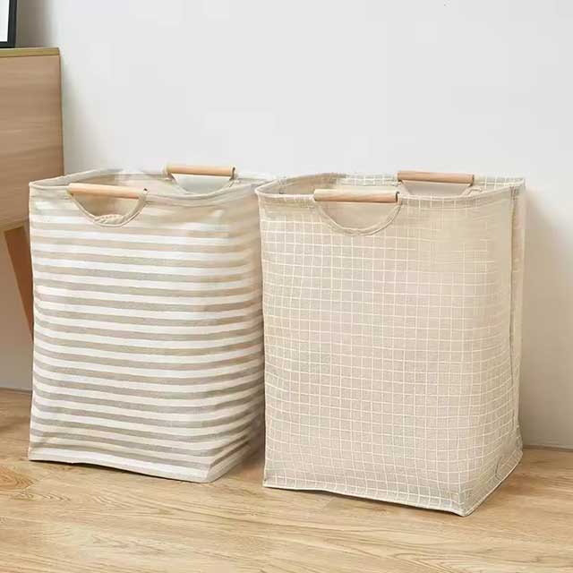 Waterproof Foldable Laundry Basket – Cotton Linen Dirty Clothes Hamper, Laundry Organizer, and Sundries Storage Bag