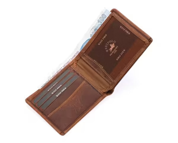 Wespolo Genuine Crazy Leather Men's Wallet (1615C)