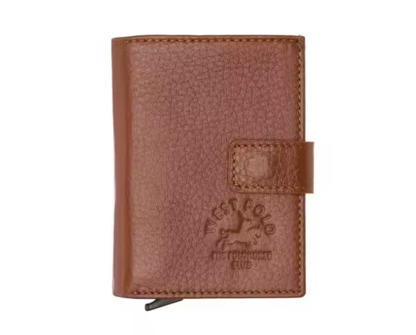 Portefeuille unisexe en cuir véritable Westpolo Alex avec grand porte-cartes (5570)
