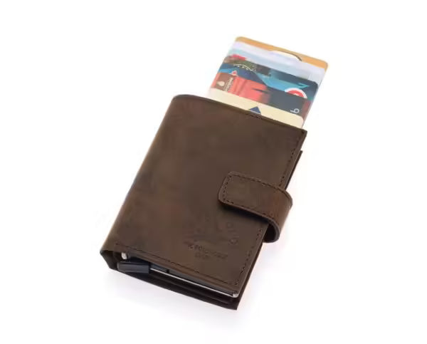 Portefeuille unisexe en cuir véritable Westpolo Alex avec grand porte-cartes (5570)