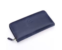 Portefeuille unisexe Westpolo Axel en cuir véritable grainé avec grand porte-cartes et compartiment pour téléphone (418C)