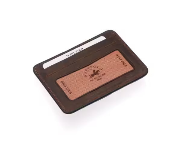 Westpolo Carpi Multi Compartment Unisex Genuine Flirt Leather Card Holder (115C)