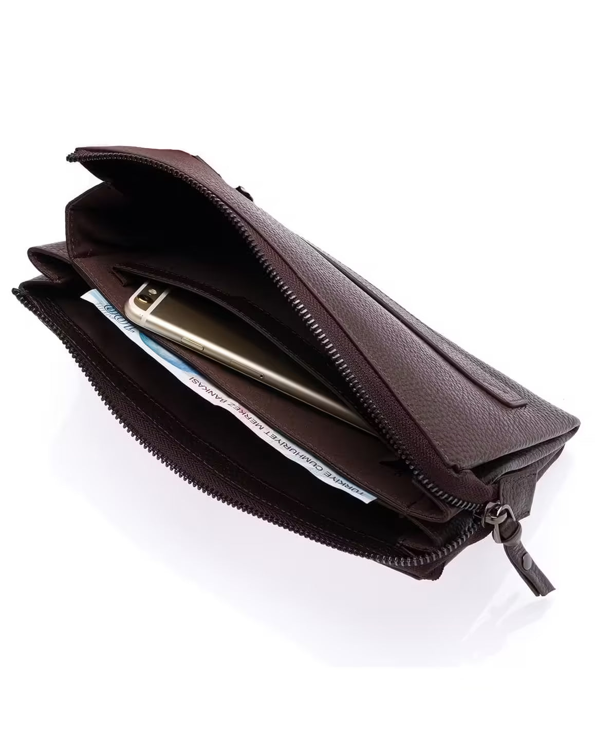 محفظة ويستبولو إيجل للجنسين من الجلد الطبيعي مع حجرة للهاتف (7070)