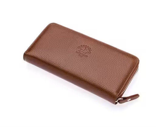 Portefeuille zippé en cuir véritable pour femme Westpolo Fiora (472)