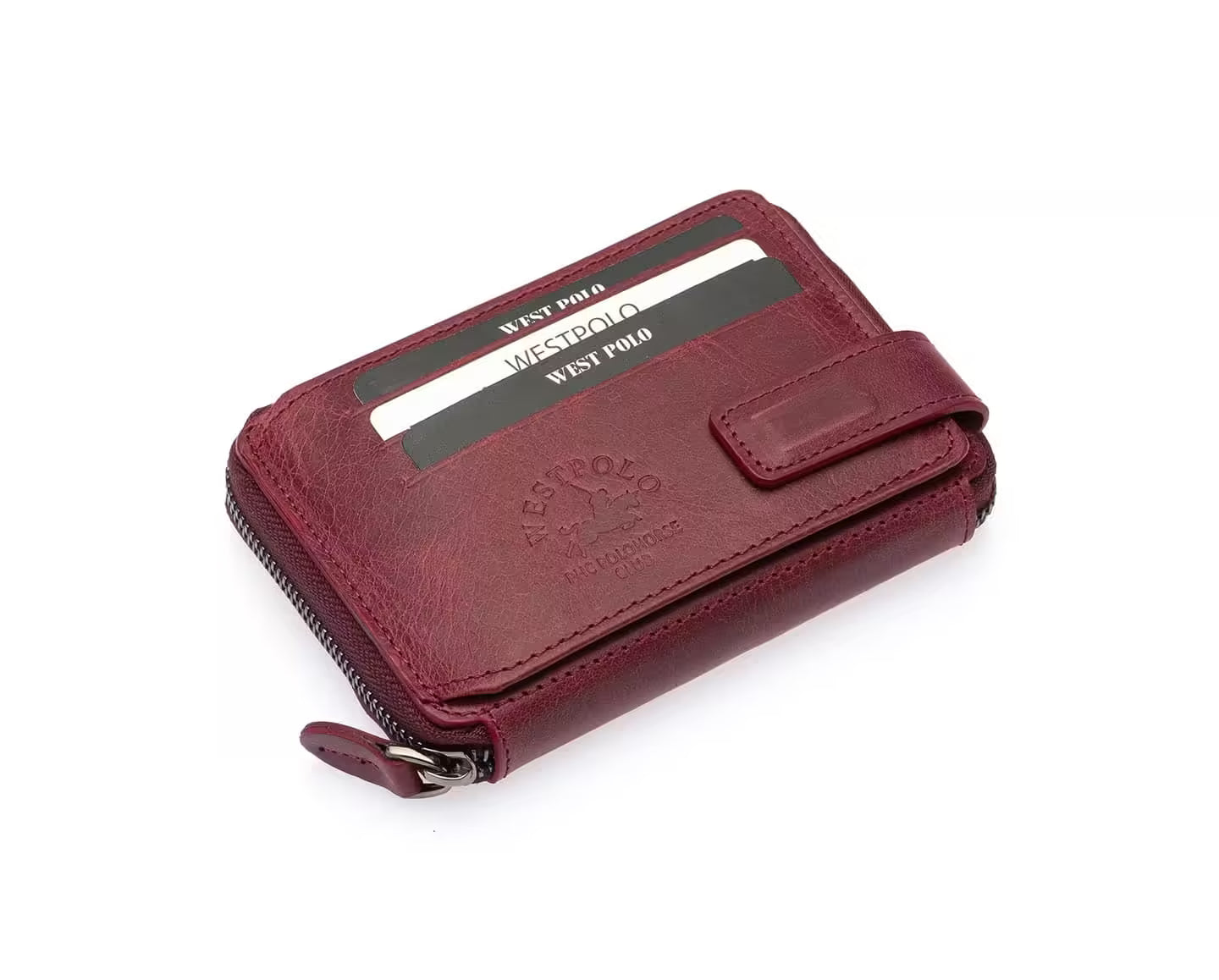 Westpolo Genuine Crazy Tumbled Leather Vintage Card Holder Wallet (1795C)