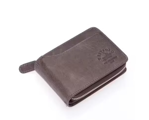 Portefeuille porte-cartes vintage Westpolo en cuir véritable Crazy Tumbled Leather (545C)