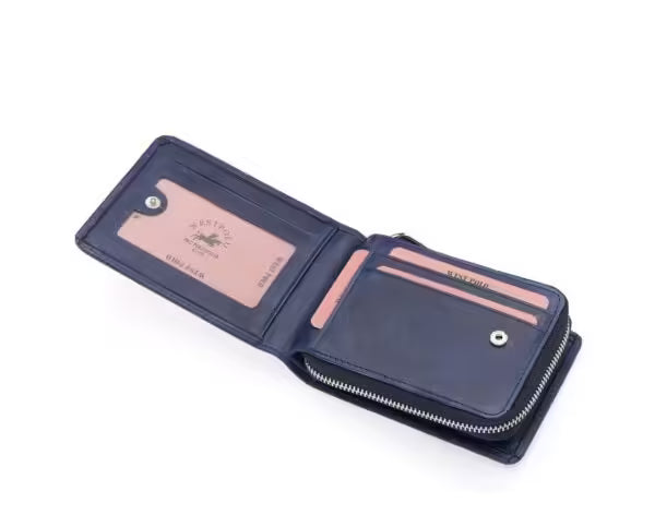 Portefeuille porte-cartes vintage Westpolo en cuir véritable Crazy Tumbled Leather (545C)