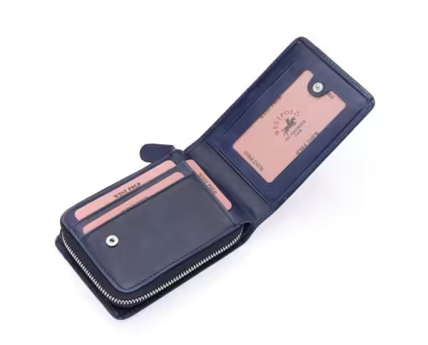 Portefeuille porte-cartes vintage Westpolo en cuir véritable Crazy Tumbled Leather (545C)