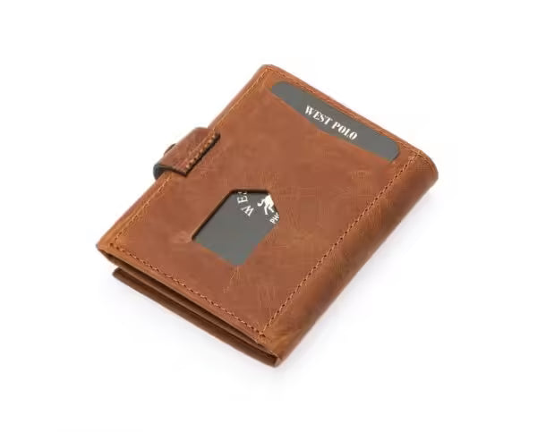 Westpolo Genuine Tumbled Leather Wallet Card Holder (1018C)