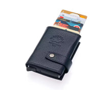 Porte-cartes Westpolo Jaden unisexe en cuir véritable grainé avec mécanisme (5530)