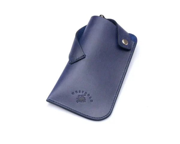 westpolo lonex genuine leather glasses case – navy blue gallery img 1
