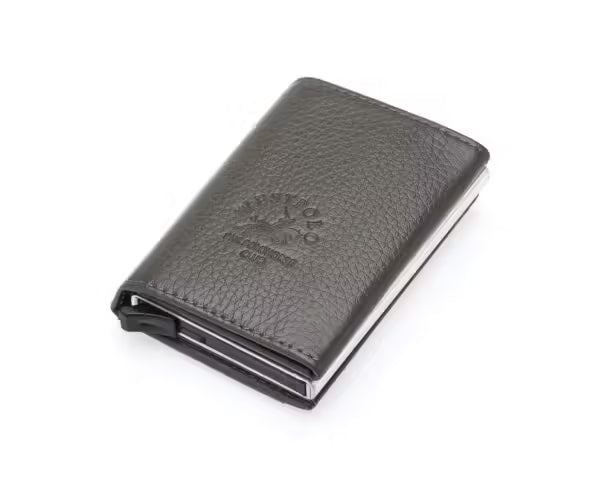 Westpolo Mries Unisex Genuine Guti Leather Mechanism Wallet Card Holder (5540)