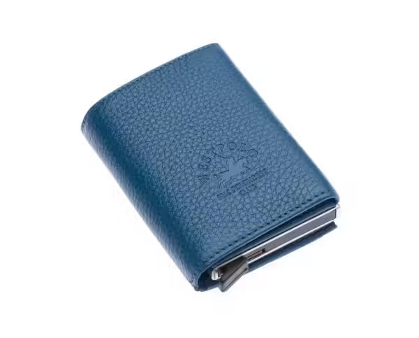 Westpolo Mries Unisex Genuine Guti Leather Mechanism Wallet Card Holder (5540)