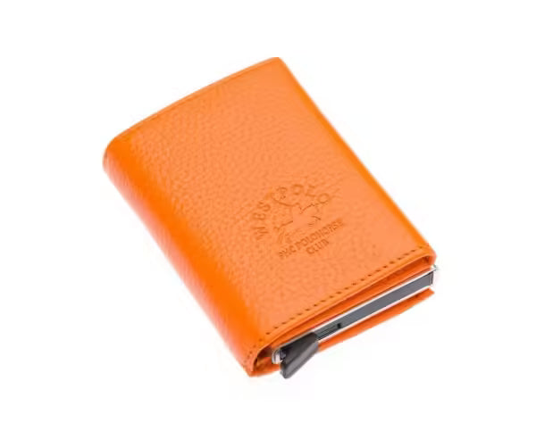 Westpolo Mries Unisex Genuine Guti Leather Mechanism Wallet Card Holder (5540)