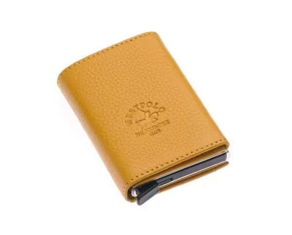 Westpolo Mries Unisex Genuine Guti Leather Mechanism Wallet Card Holder (5540)