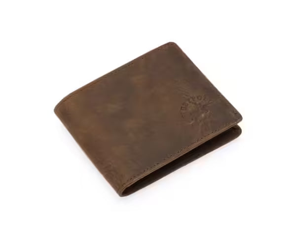 Westpolo Pirus Genuine Tumbled Leather Vintage Wallet Card Holder With Coin Compartment (1625C)