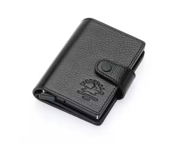 Westpolo Robin Genuine Tumbled Leather Unisex Vintage Mechanism Wallet (5710)
