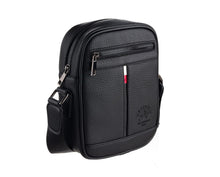 Westpolo Waterproof Leather Men's Messenger Bag with Shoulder Strap - Black (7017)