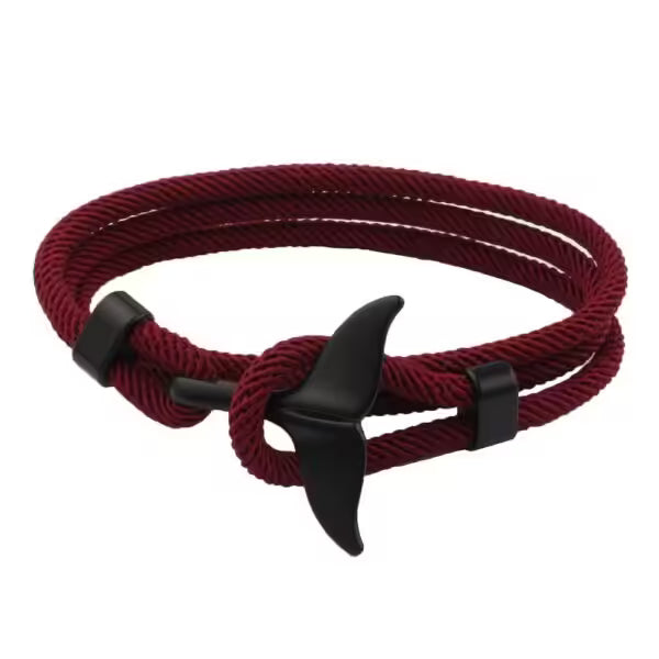 Bracelet unisexe en corde viking à queue de baleine (EGBT266)