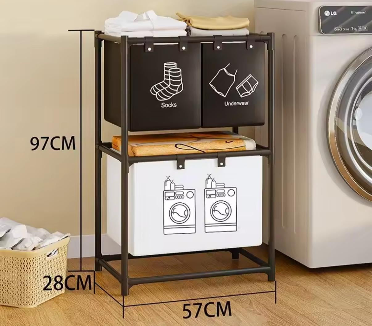 Clothes Storage Basket Household Laundry Basket Multifunctional Dirty Clothes Basket Balcony Storage Rack Dirty Clothes Basket