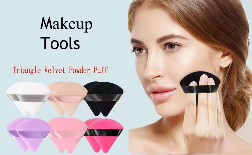 Velvet Triangle Makeup Sponges – Soft, Reusable Blending Tools for Flawless Application | Face & Beauty Sponges