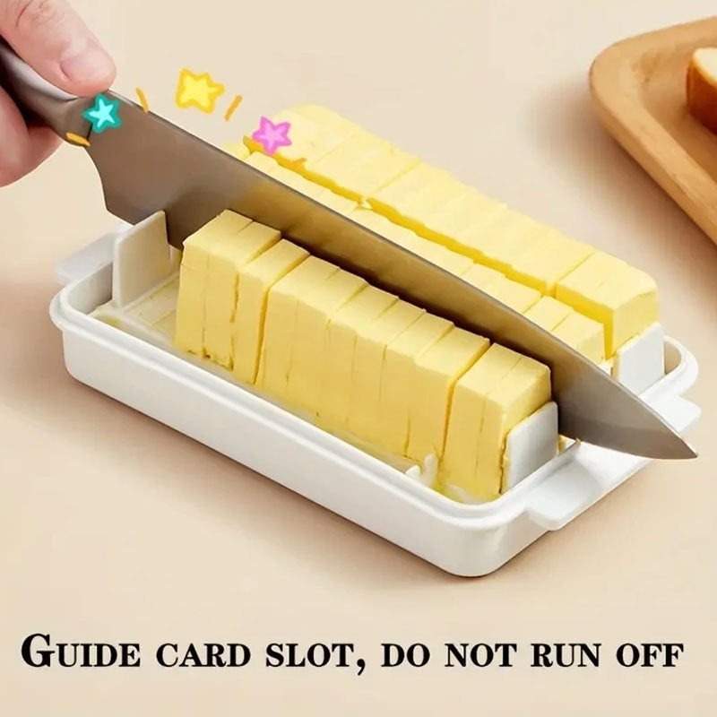 Beurrier et boîte de conservation 2-en-1 – Récipient à fromage et à beurre avec couvercle – Beurrier à découpe précise pour réfrigérateur et organisation de la cuisine